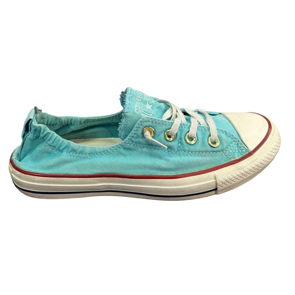Converse Chuck Taylor Shoreline Womens 9 Teal Slip On Canvas Sneakers 542637C